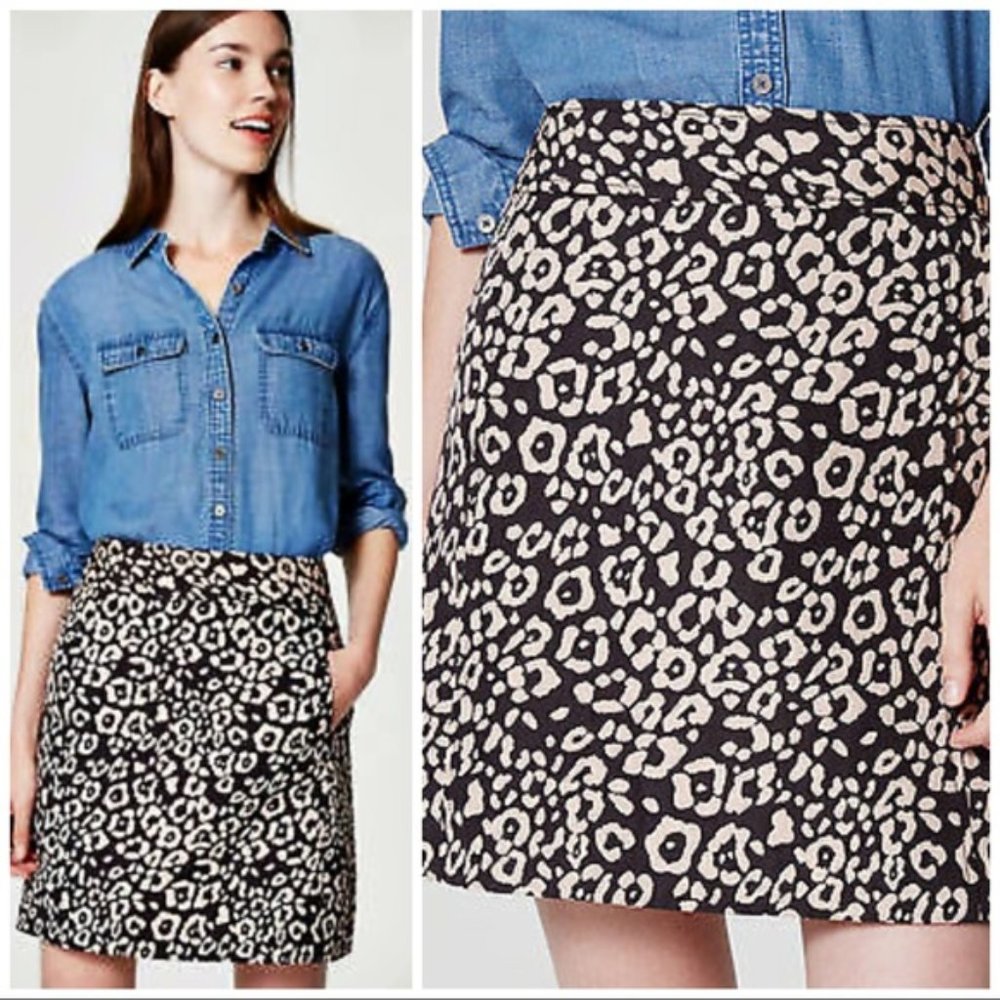 Loft Animal Print Skirt 10